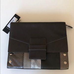 NWT Hammitt Joe Moon Block Leather Clutch - Grey